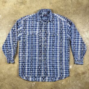 VTG‎ Revenge Shirtmakers Flannel Shirt XL Button-Up Long Sleeve Aztec 90s Grunge